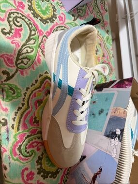 De Florence Women's Casual Colorblock Sneakers - Blue & Lavender